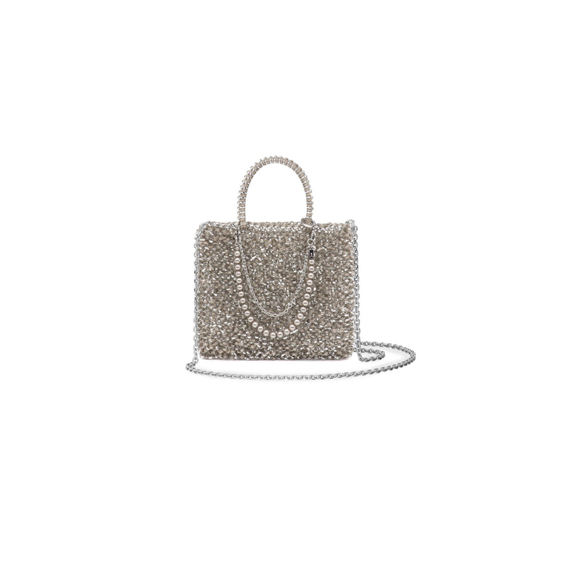 ANTEPRIMA_WIREBAG_30TH_ANNIVERSARY_PB23FSS0PH_Crossbody_Bag_silver-khaki_with_Pearl_Chain