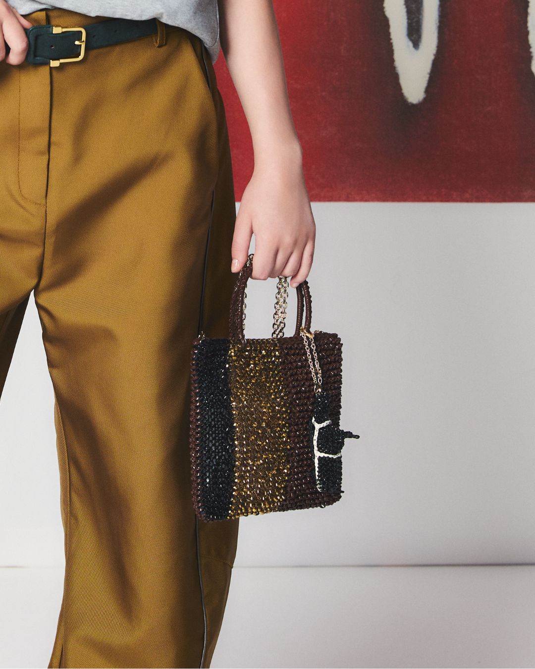 IZUMI KATO STANDARD Z PB25FMT4L4 Crossbody Bag solid-brown-bronze-black spider WIREBAG